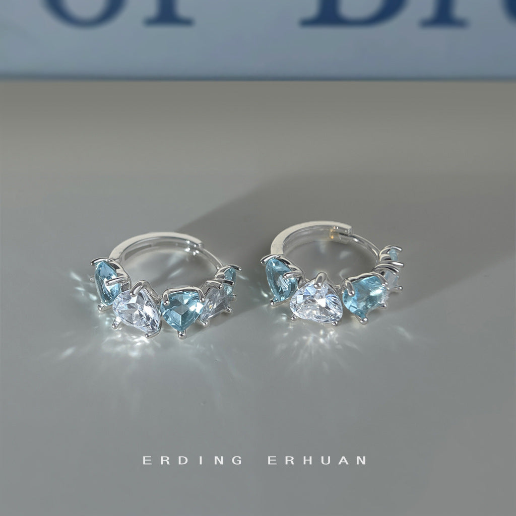 C廠【6142】海藍珍珠石耳環~清新時尚氣質優雅度假風耳飾飾品 25.06-2
