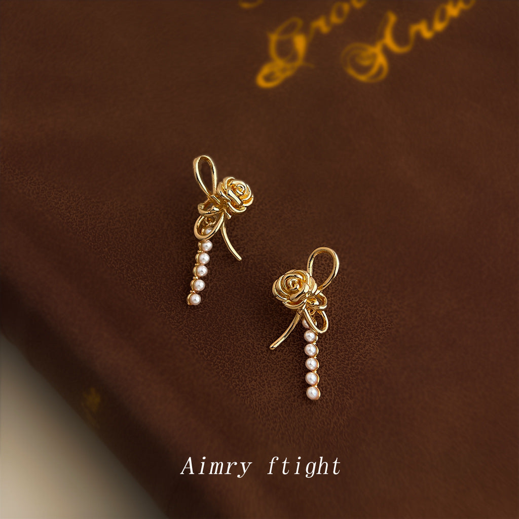 C廠【6964】原創玫瑰花~925銀針時尚高級感輕奢風新款熱賣花朵耳環女
 25.10-4