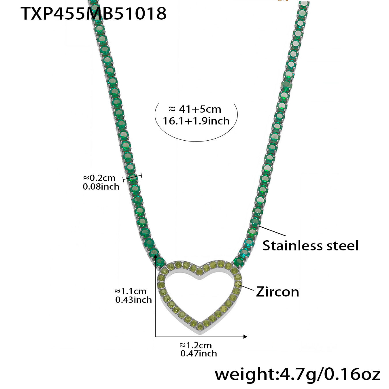 B廠【TXP455】不銹鋼滿鑽愛心鋯石項鍊手鍊耳環 鍍18k金歐美時尚輕奢首飾
 25.10-4