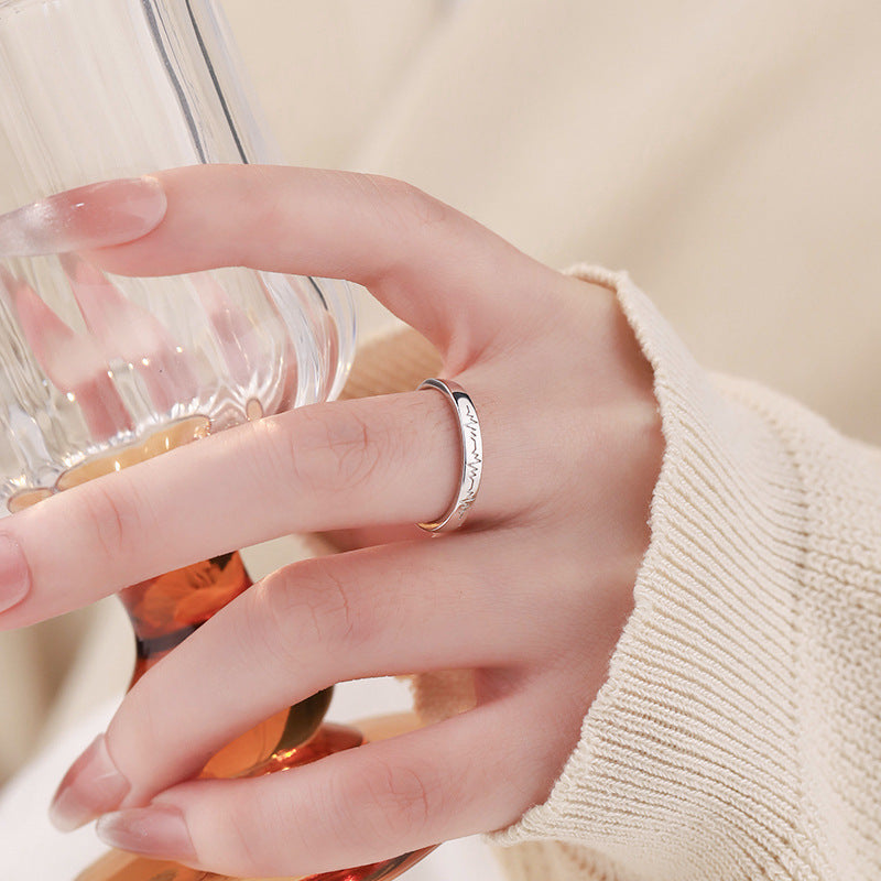 E廠【YC3018R】S925純銀心跳戒指小眾高級輕奢ins風簡約冷淡風設計手飾 24.12-2