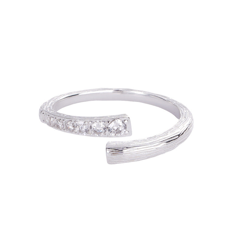 E廠【XDQ8634R】S925純銀韓版幾何交錯戒指女小眾ins拉絲鋯石氣質食指戒指環
25.11-4