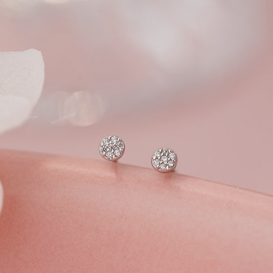 E廠【YC3025E】S999足銀圓鋯石耳環女簡約幾何韓版時尚新款小眾耳飾 25.06-4