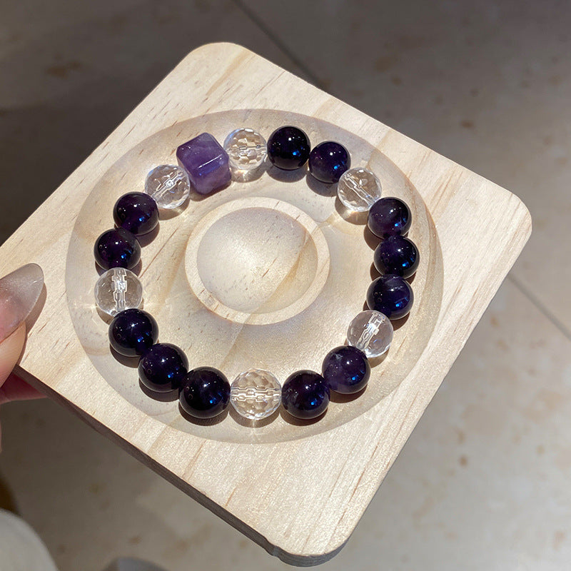 A廠【WB486】五行水月光石茶晶黑瑪瑙串珠手鍊本命年時尚手串新中式氣質手飾女 25.02-3