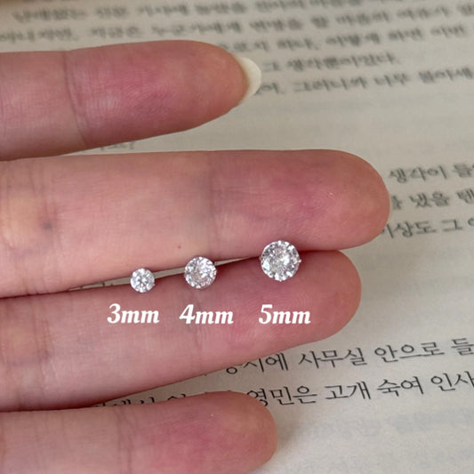 F廠【DQ11626E】S925純銀圓形閃鋯耳環女小巧精緻螺絲鎖扣養耳洞耳骨釘耳飾潮 25.01-2