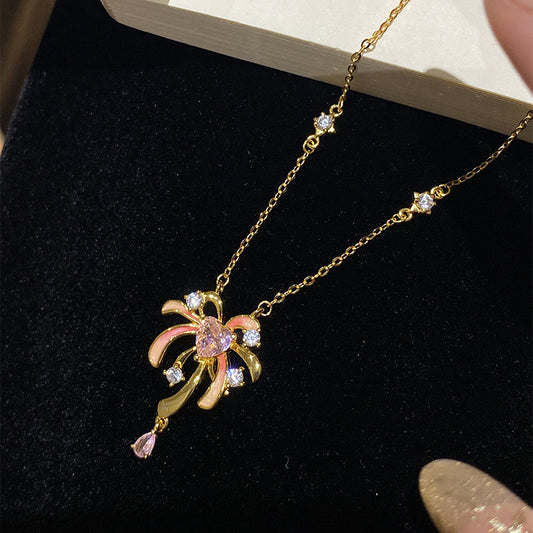 F廠【DQ1644N】原創設計璀璨煙火項鍊女S925純銀氣質高級感夜光琺瑯鎖骨鏈潮 25.06-4