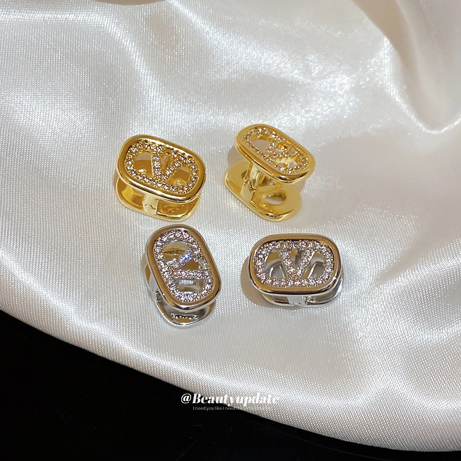 A廠【WE4175】18k真金電鍍鋯石橢圓字母雙面耳扣法式宮廷風耳環輕奢高級感耳飾
25.09-1