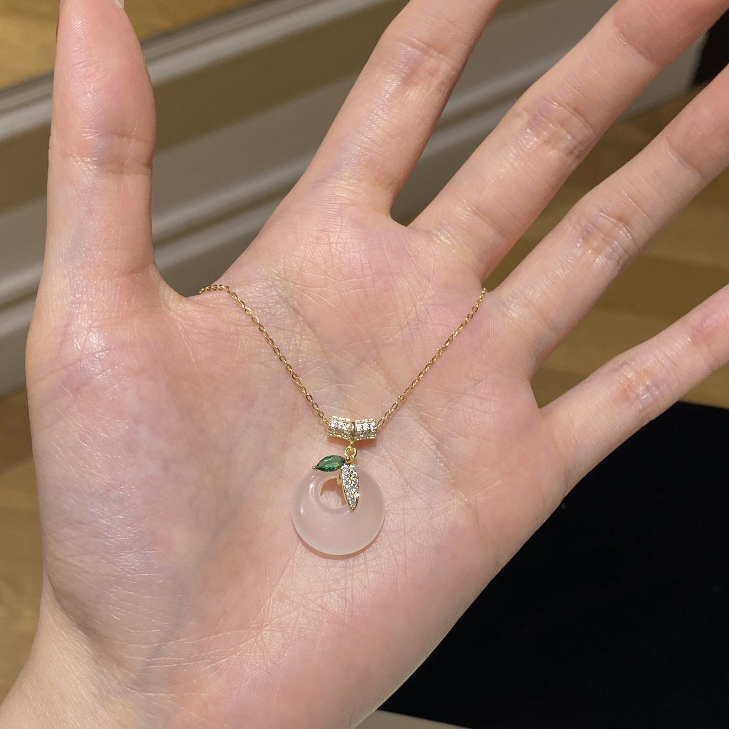 F廠【XDQ0058N】小眾設計感白玉髓平安扣項鍊女S925純銀新中式竹節鎖骨鏈
25.11-1