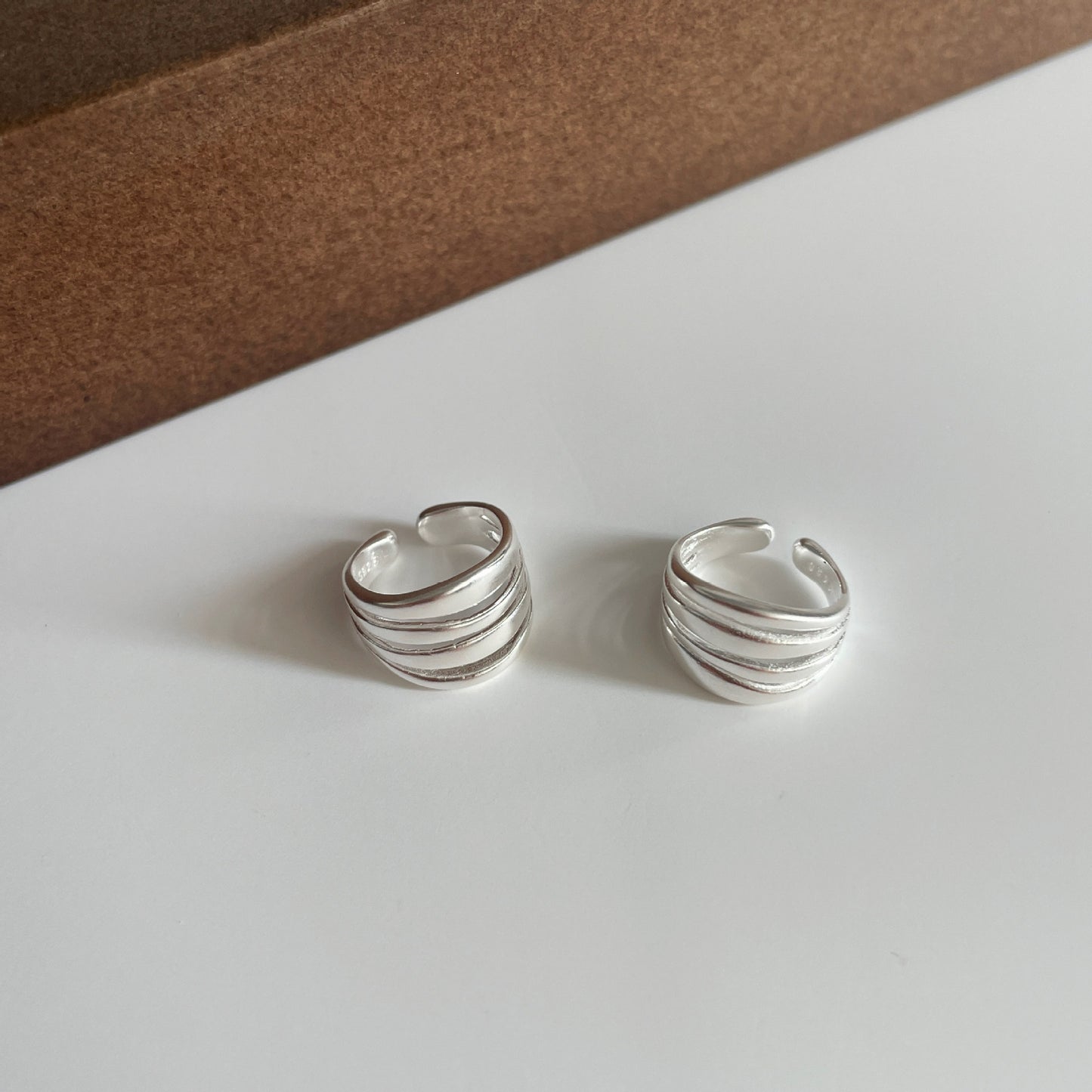 F廠【DQ10145E】S925純銀冷淡風不規則多層耳骨夾幾何線條獨特設計無耳洞耳夾 25.03-1