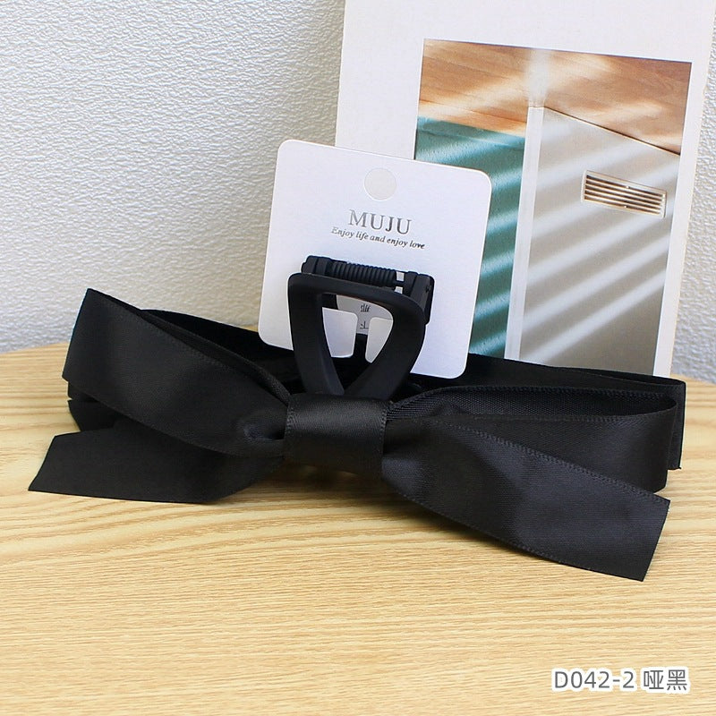 D廠【D042】赫本風黑蝴蝶結抓夾高級感獨立卡裝髮夾網紅大號後腦勺鯊魚夾 24.08-4「D廠-單筆結帳需滿,NT$600出貨(不含運費)」