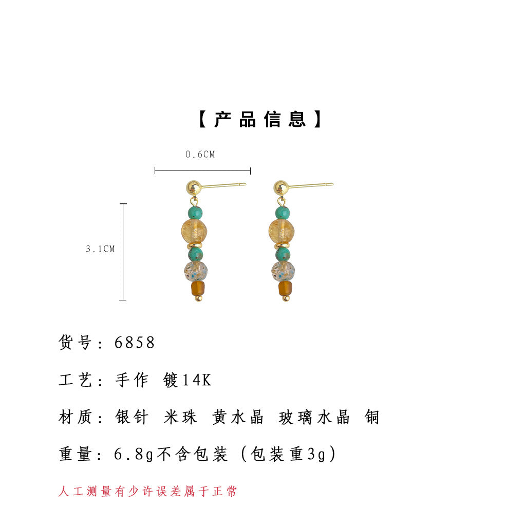 C廠【6858】秋冬色系文藝復古原創設計手工天然石新款耳環美拉德風耳環女
25.10-1