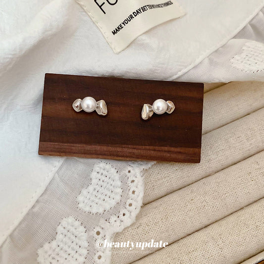 A廠【HE26960】925銀針不規則糖果珍珠耳環法式小眾簡約時尚通勤耳環輕奢高級感耳飾 25.06-2