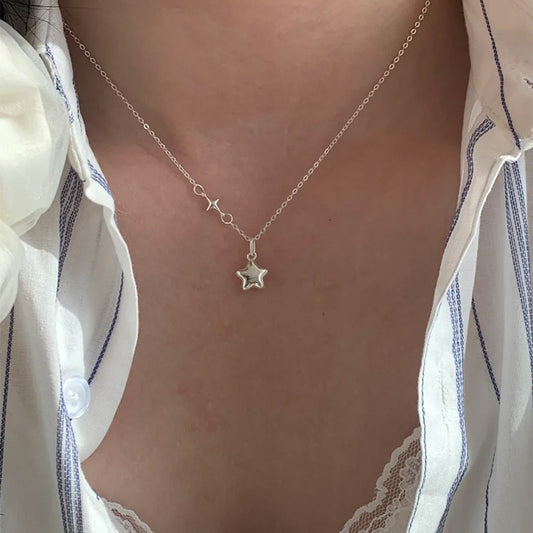 F廠【DQ2104N】S925純銀高級感小眾五角星項鍊女韓版時尚星星鎖骨鏈簡約氣質 25.04-2
