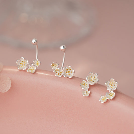 E廠【YC3383E】原創S999足銀典雅繁花古韻女清新獨特設計甜美花朵耳飾 25.04-4