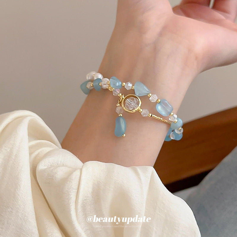 A廠【HB2551】中國風不規則淡水珍珠手鍊小眾氣質手環時尚輕奢高級感手飾 24.06-2