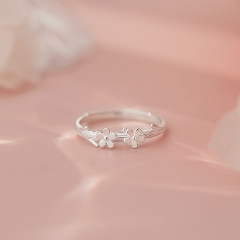 E廠【YC5191R】S999足銀碎花戒指清新韓風氣質簡約森系甜美文藝小眾手飾 25.06-4