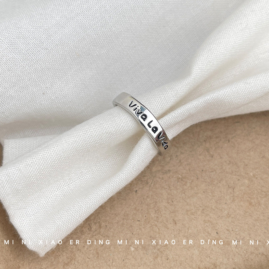 C廠【5990】時尚甜酷風個性小眾設計師款字母鍍真金保色戒指開口可調指環女 25.05-1