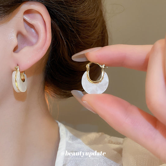 A廠【HE26265】簡約醋酸板U型耳扣2025新款法式時尚百搭耳環輕奢高級感耳飾 25.05-1