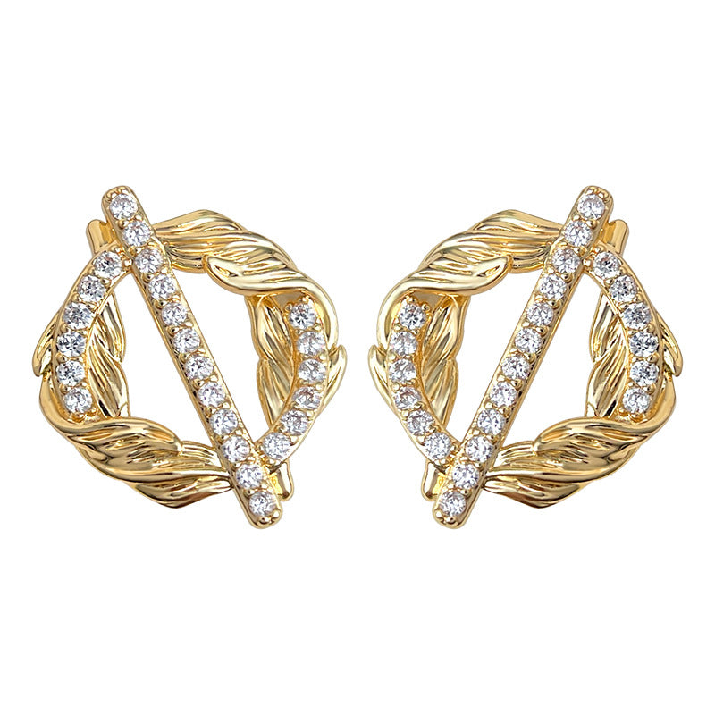 A廠【7153】麥穗~原創設計微鑲鋯石925銀針新款創意小眾個性圓形幾何耳飾耳環
25.11-4