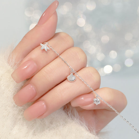 D廠【YC4223SL】足銀S999少女心海星貝殼手鍊女溫柔甜美精緻簡約可愛小眾手鍊
26.03-2