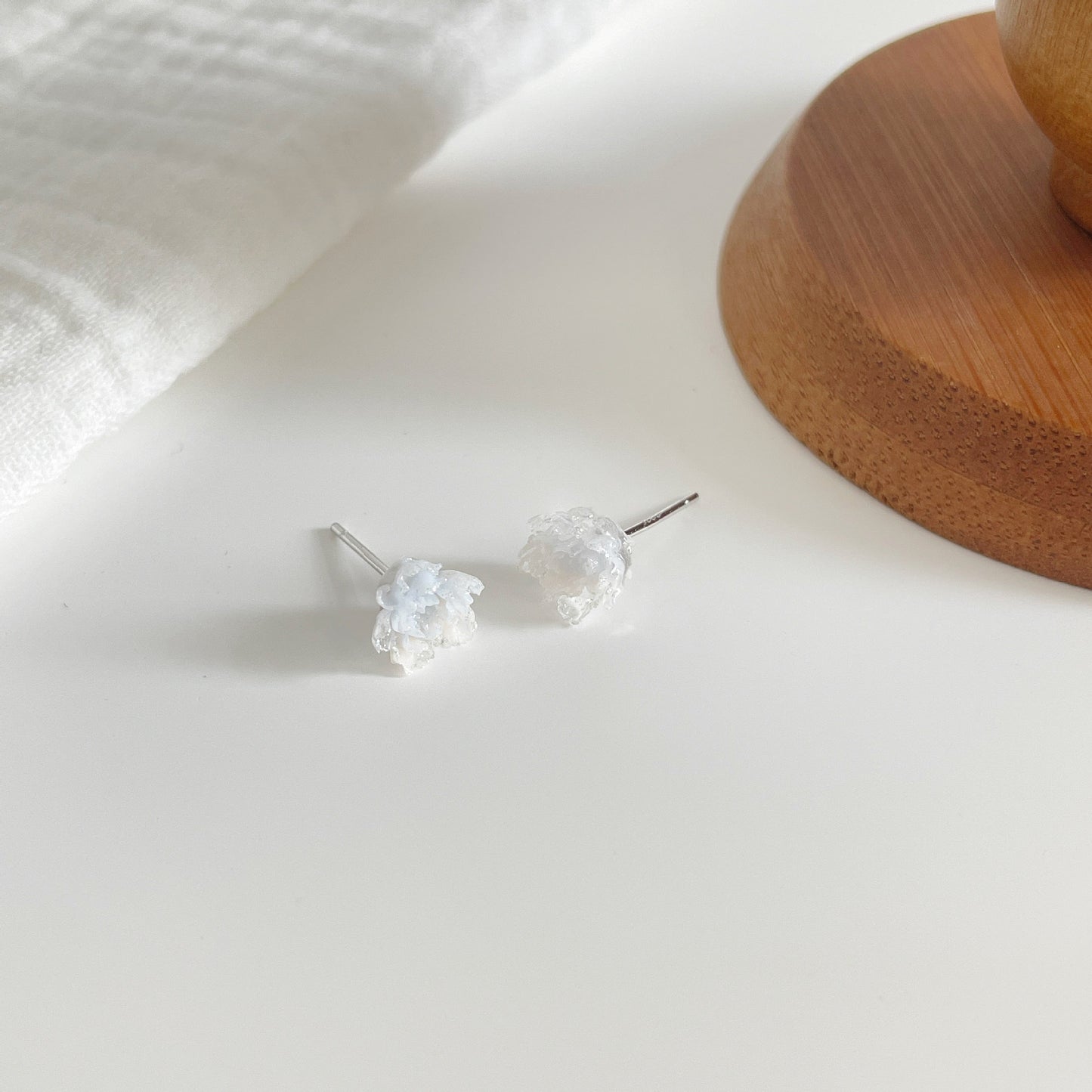 F廠【DQ11134E】實拍簡約小清新山茶花耳環女S925純銀立體牡丹花日常百搭耳飾 25.02-3