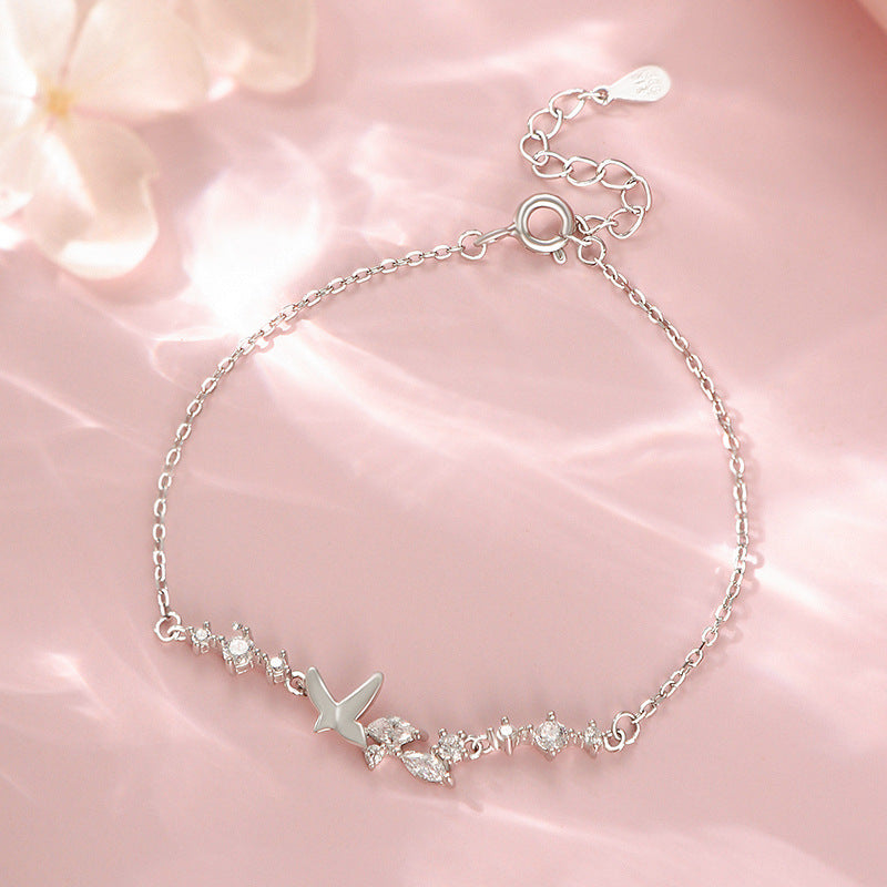 E廠【YC4368SL】S999足銀韓風蝴蝶手鍊女輕奢時尚新款甜美精美清新手飾
 25.10-4