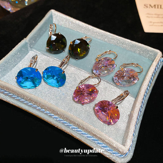 A廠【HE27336】鋯石圓形吊墜耳環歐美ins小眾簡約時尚百搭耳環輕奢高級感耳飾女 25.06-4