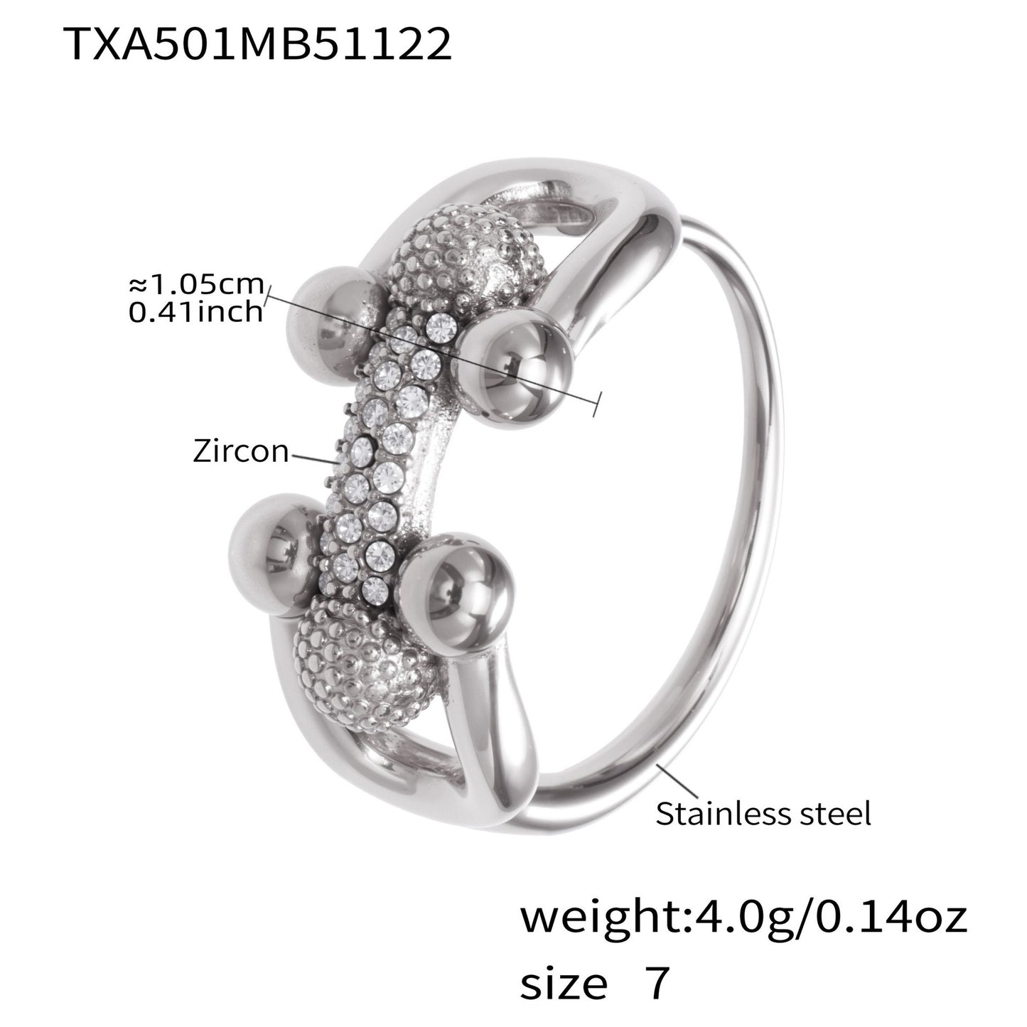 B廠【TXP501】不銹鋼馬蹄扣帶鑽飾品耳環戒指手鍊項鍊首飾套裝鍍18k真金不掉色
25.11-4