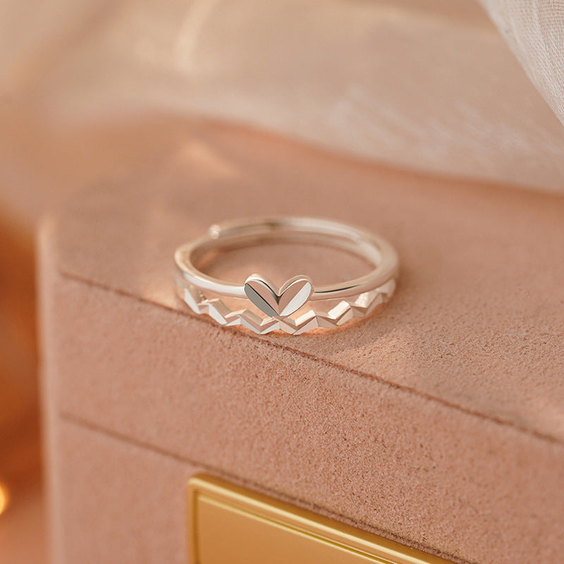 E廠【YC3250R】S925純銀波浪愛心蝴蝶戒指森系甜美氣質搭配高級小眾手飾 25.02-4