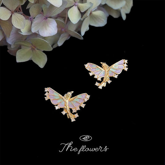 C廠【6674】飛魚系~原創設計鑲鋯石925銀針電鍍14K彩色琺瑯滴釉耳環耳飾
 25.08-5