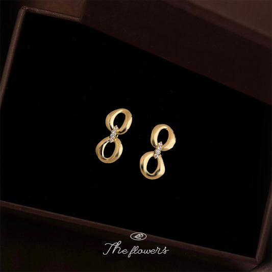 C廠【6967】原創時尚通勤高級感輕奢風微鑲鋯石925銀針鍍14K保色耳環耳飾
 25.10-4