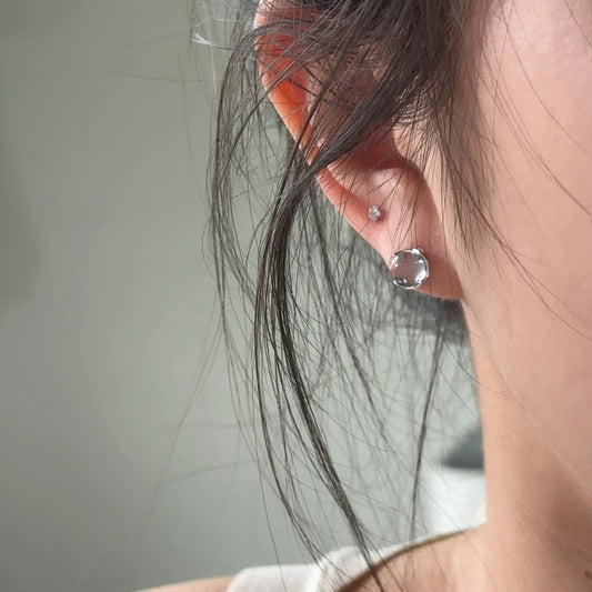 E廠【XDQ10607E】S925純銀日韓小眾人魚淚耳環女清冷感藍色泡沫日常簡約耳飾潮
26.03-4