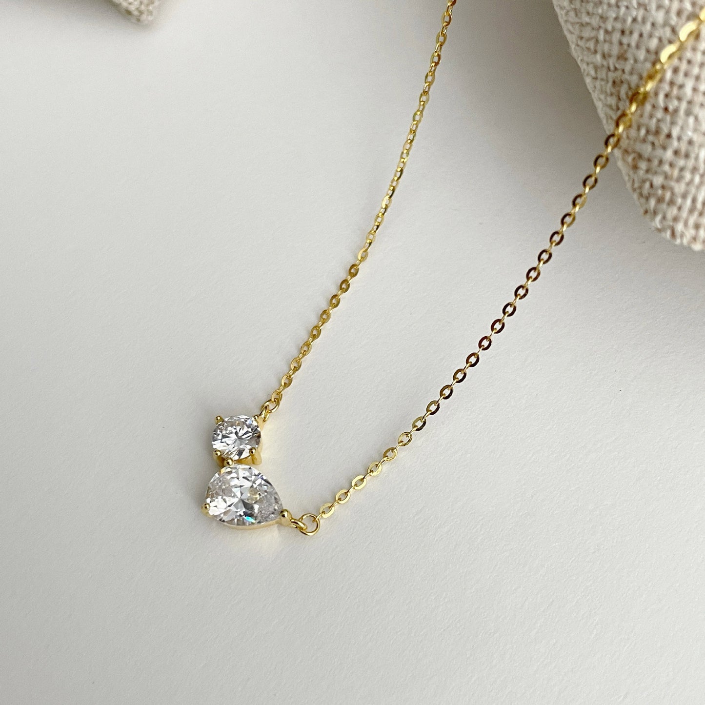 F廠【DQ0323N】法式輕奢簡約水滴閃鑽項鍊女S925純銀精緻氣質鑲鋯石鎖骨鏈潮 25.04-2