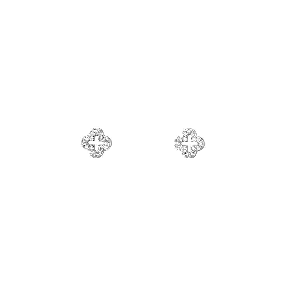 D廠【YCT_YC7533E】足銀S999銀針輕奢高級感四葉草耳環田園風小清新復古國風耳飾
26.06-1
