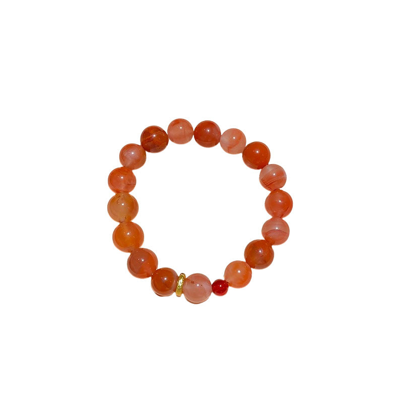 A廠【HB3454】全新中式南紅石鋯石串珠手鍊輕奢高級感氣質水晶手串百搭設計感手飾 25.01-4