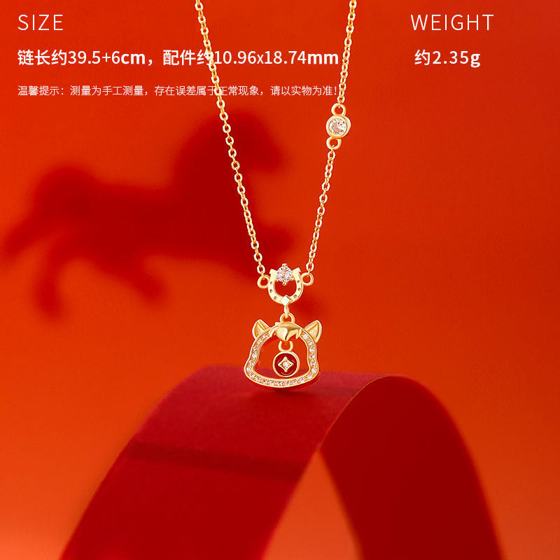 E廠【YC3166N】原創S925純銀搖錢小馬項鍊手鍊耳環生肖本命年個性首飾
25.10-5