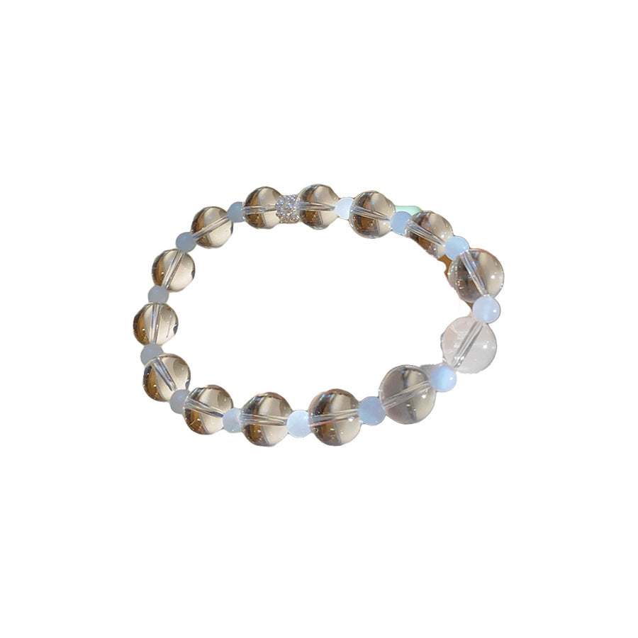 A廠【HB4043】鋯石冰透白水晶串珠手鍊2025新款輕奢小眾水晶手串時尚手環手飾女 25.06-1