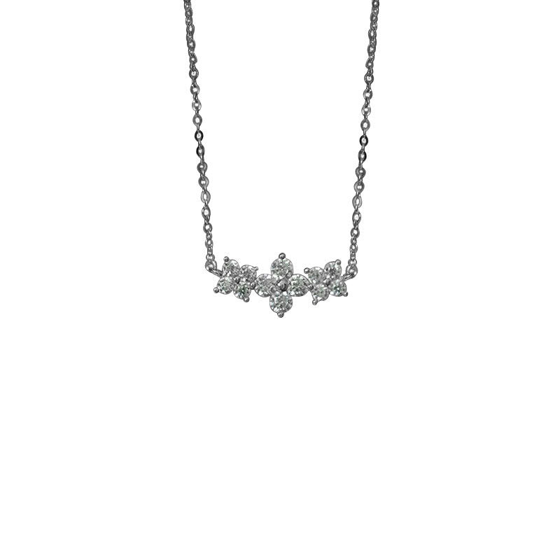 E廠【YC3730N】S925純銀甜美花朵項鍊女輕奢高級感氣質優雅百搭鎖骨鏈 24.02-3