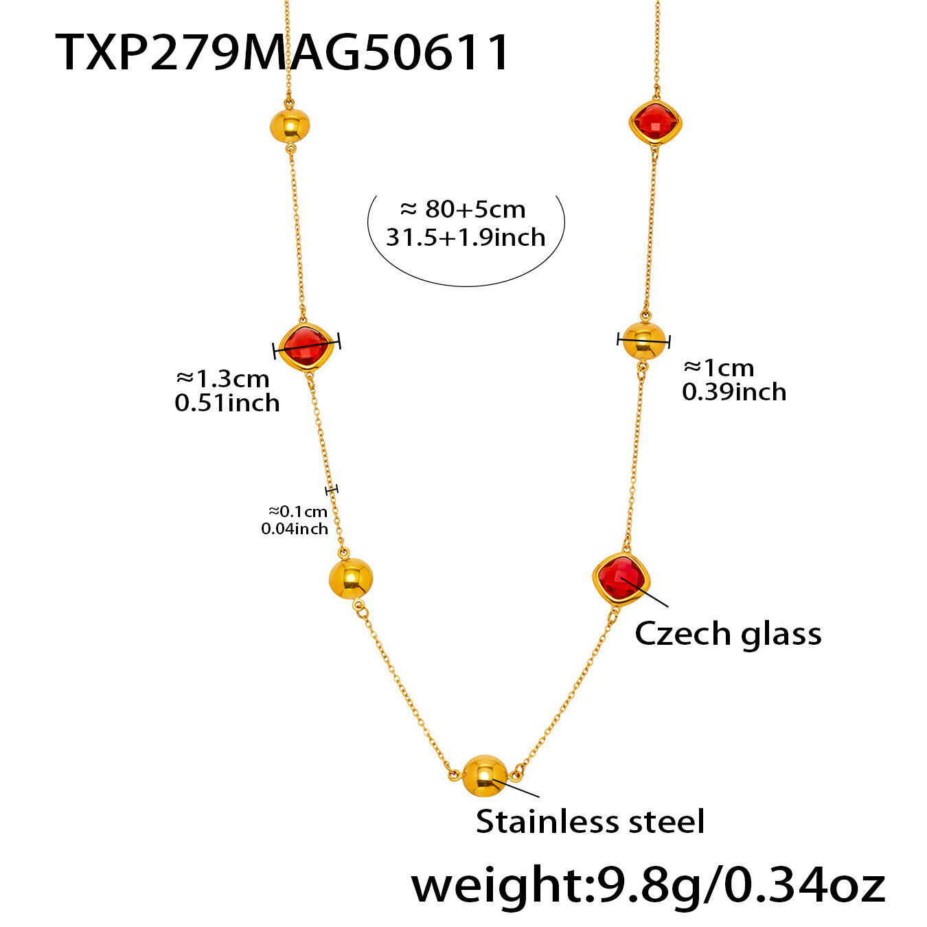 B廠【TXP279】進口切面玻璃石項鍊雙戴項鍊小眾輕奢風不銹鋼18k鍍金 25.06-3