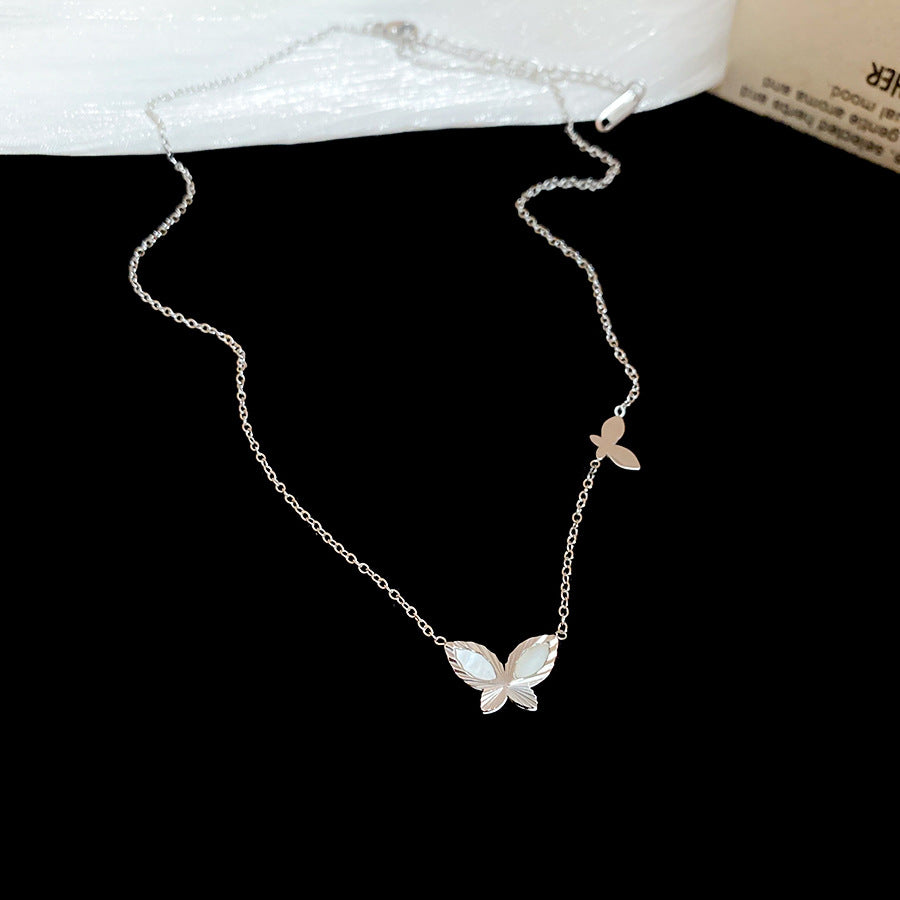 A廠【TN18】鈦鋼蝴蝶項鍊2025新款ins小眾時尚百搭鎖骨鏈輕奢高級感項鍊 25.04-3