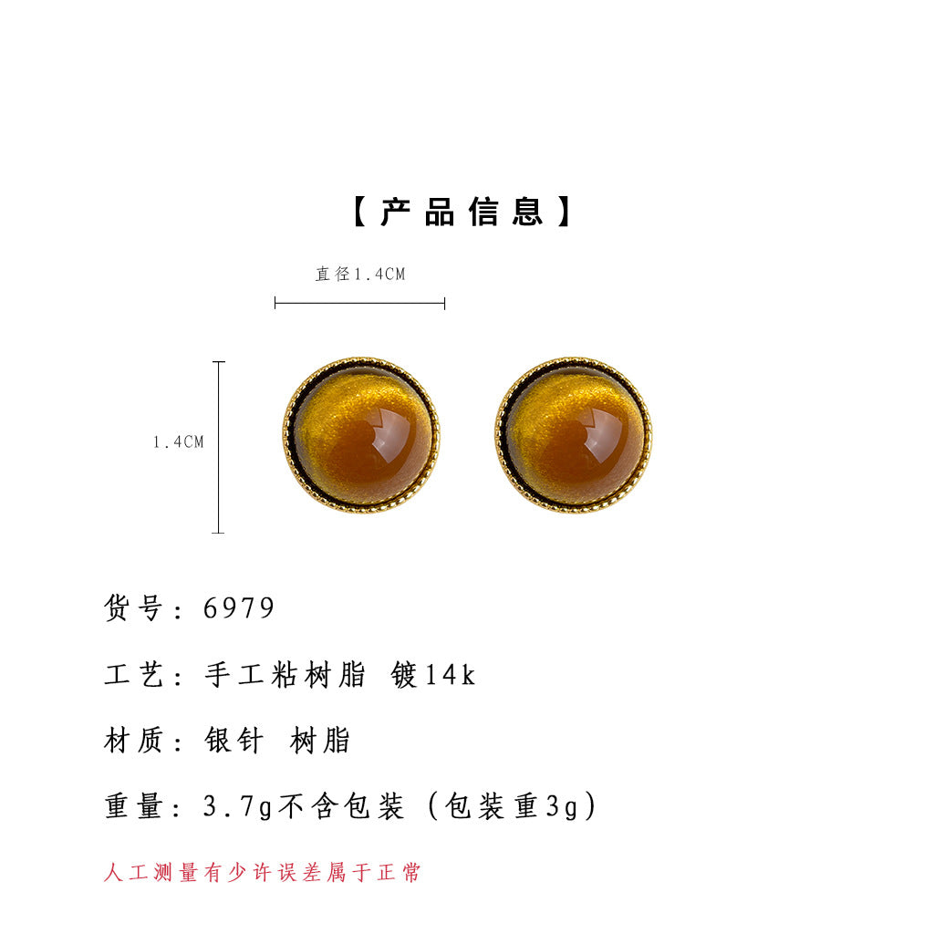 C廠【6979】文藝復古時尚通勤圓形幾何簡約百搭新款銀針耳環氣質耳飾
25.10-5