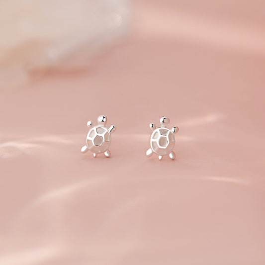E廠【YC8440E】S999足銀烏龜耳環簡約設計感可愛個性文藝溫柔童趣耳飾 25.06-4