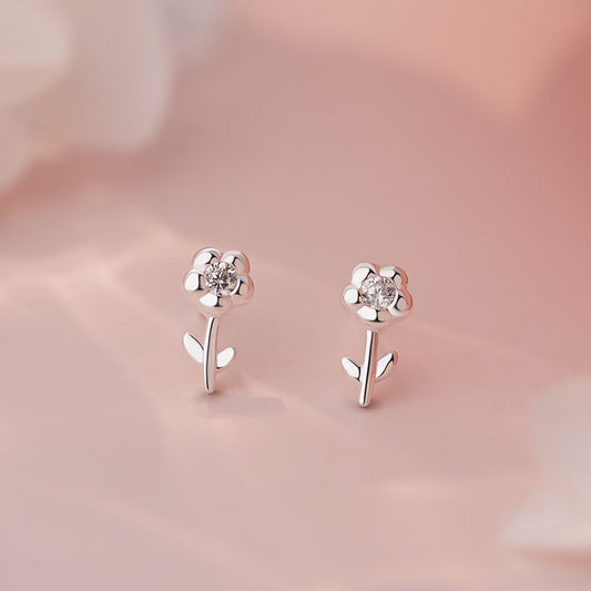 E廠【YC8140E】S999足銀文藝樹耳環女清新優雅韓風精美小眾耳飾 25.06-2