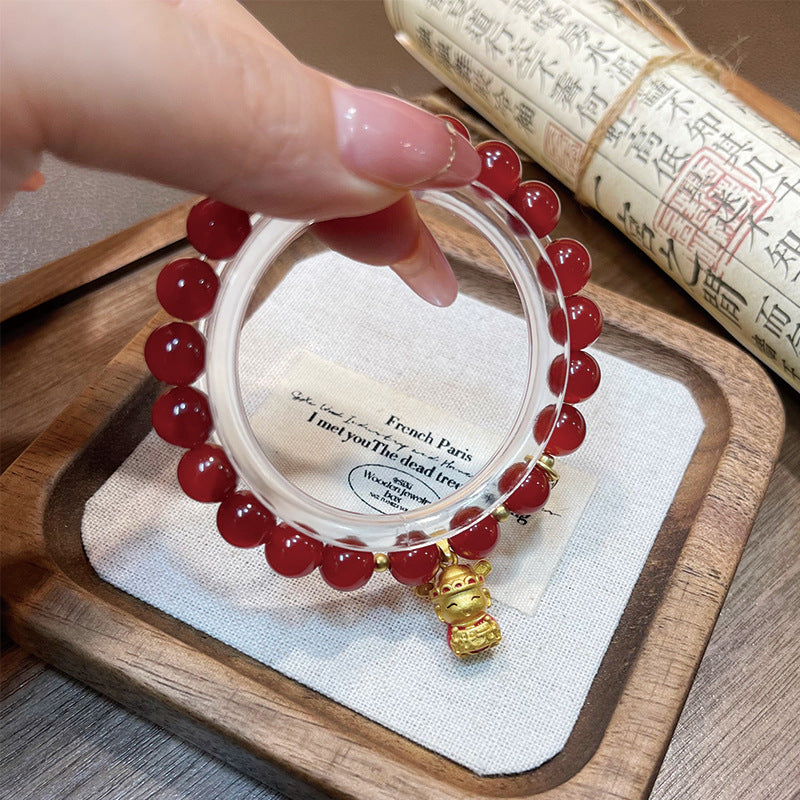 C廠【vsl1755】紅瑪瑙手鍊 24.04-4「需2件起批」