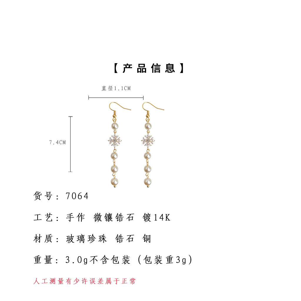 C廠【7064】微鑲鋯石法式長款珍珠流蘇手工設計感新款飾品
25.11-2