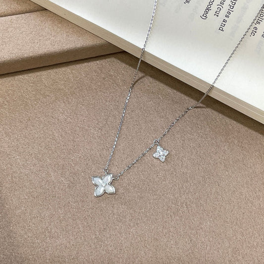 E廠【XDQ0120N】S925純銀精緻貝殼四葉草項鍊女復古輕奢花朵高級感鎖骨鏈
26.03-1