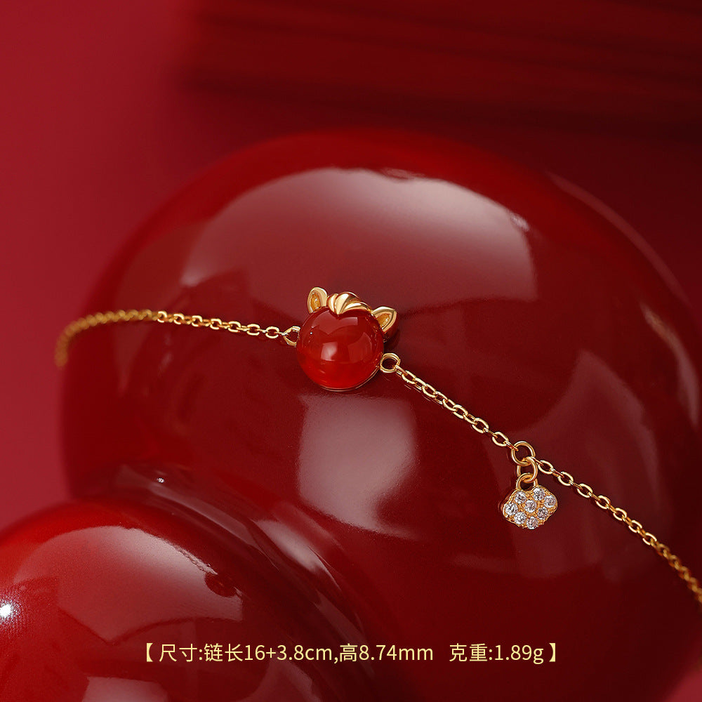 D廠【YC2267N】原創純銀S925福運小馬本命年手鍊如意紅瑪瑙項鍊新年首飾
25.12-1