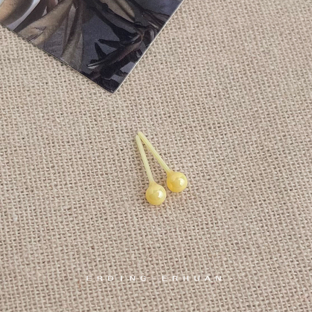 C廠【5979】正品生物瓷養耳洞耳環女陶瓷耳飾時尚簡約小巧圓豆豆不用摘耳飾 25.05-1