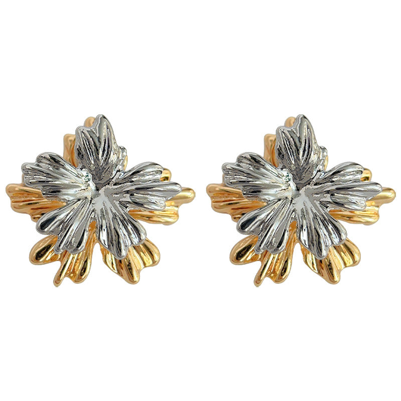 C廠【4128】一款兩戴時尚通勤樹葉鍍14K耳環小眾設計師2024新款耳環 24.05-5