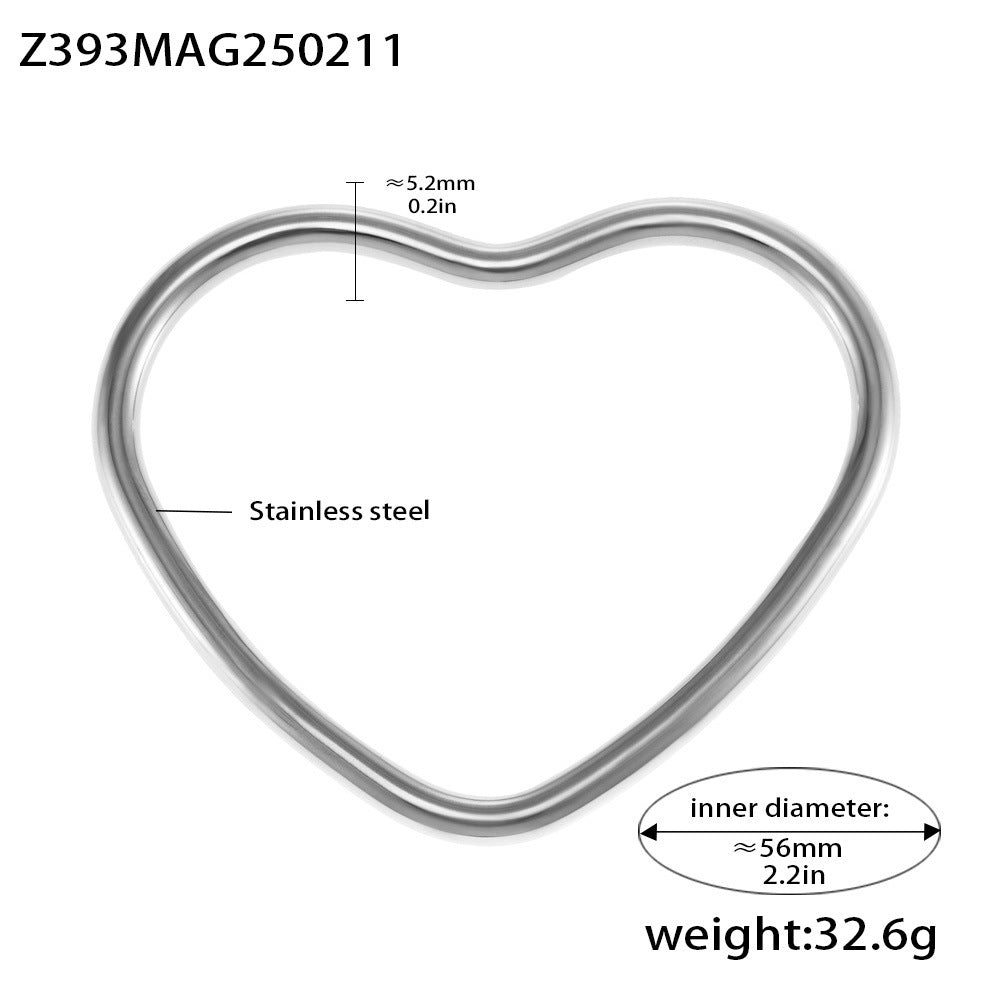 B廠【Z393】ins小眾設計感愛心閉口手環鈦鋼鍍18k金心形質感手鐲子 25.02-4