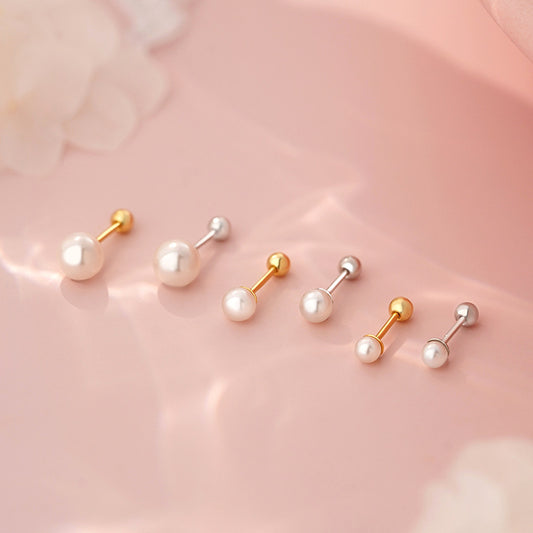 E廠【YC7072E】S999足銀施家珍珠螺絲耳環精緻小巧多尺寸輕奢溫柔風耳飾 25.06-4